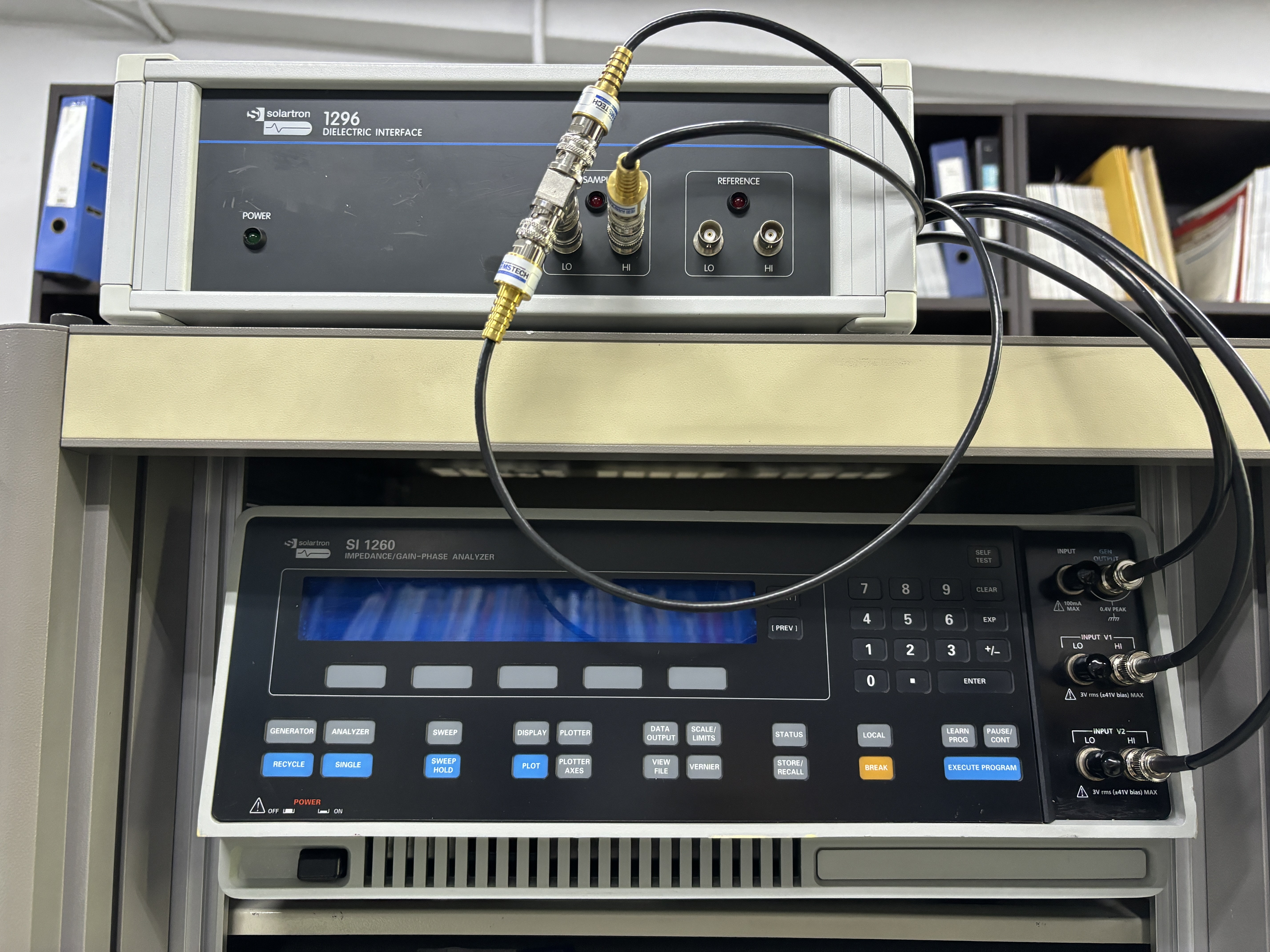 Solartron 1260A impedance/gain-phase analyzer, solartron 1296A dielectric interface